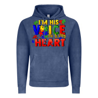 Vintage Denim I'm his voice he is my heart Vintage Hoodie - FaDigitalArtStudio