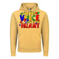 Vintage Mustard I'm his voice he is my heart Vintage Hoodie - FaDigitalArtStudio
