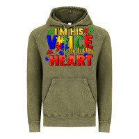 Vintage Olive I'm his voice he is my heart Vintage Hoodie - FaDigitalArtStudio