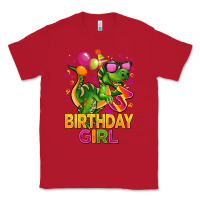 Red 3rd birthday girl t rex pink Classic Tee - CowGirlArtShop