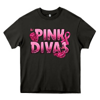 Asphalt Pink Divas Breast Cancer Heavy Core Tee - NancyCooperArtShop
