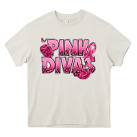 Cream Pink Divas Breast Cancer Heavy Core Tee - NancyCooperArtShop