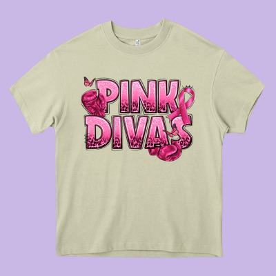 Pink Divas Breast Cancer Heavy Core Tee Designed By Nancycooperartshop