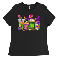 Mardi Gras Coffee Cups Cowgirl Ladies Tee | Teevron
