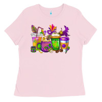 Bubblegum Pink mardi gras coffee cups cowgirl Ladies Tee - CowGirlArtShop