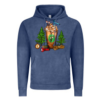 Vintage Denim camping cold drink frappe Vintage Hoodie - FaDigitalArtStudio