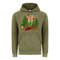Vintage Olive camping cold drink frappe Vintage Hoodie - FaDigitalArtStudio