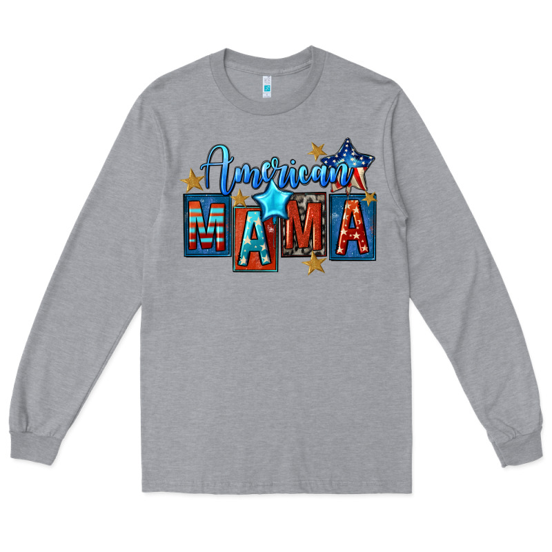 American Mama 4th Of July Long Sleeve Tee by FaDigitalArtStudio | Teevron