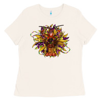 Bone mardi gras sunflower Ladies Tee - CowGirlArtShop
