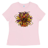 Bubblegum Pink mardi gras sunflower Ladies Tee - CowGirlArtShop