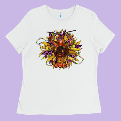Mardi Gras Sunflower Ladies Tee Designed By Cowgirlartshop