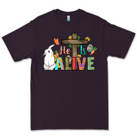Plum He is alive Easter Day Premium Tee - HowdyJamesFarm