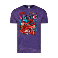 Cloud Purple happy valentines day with gnomes and truck olivia Vintage Tee - OliviaCreatesArt