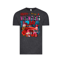 Vintage Black happy valentines day with gnomes and truck olivia Vintage Tee - OliviaCreatesArt