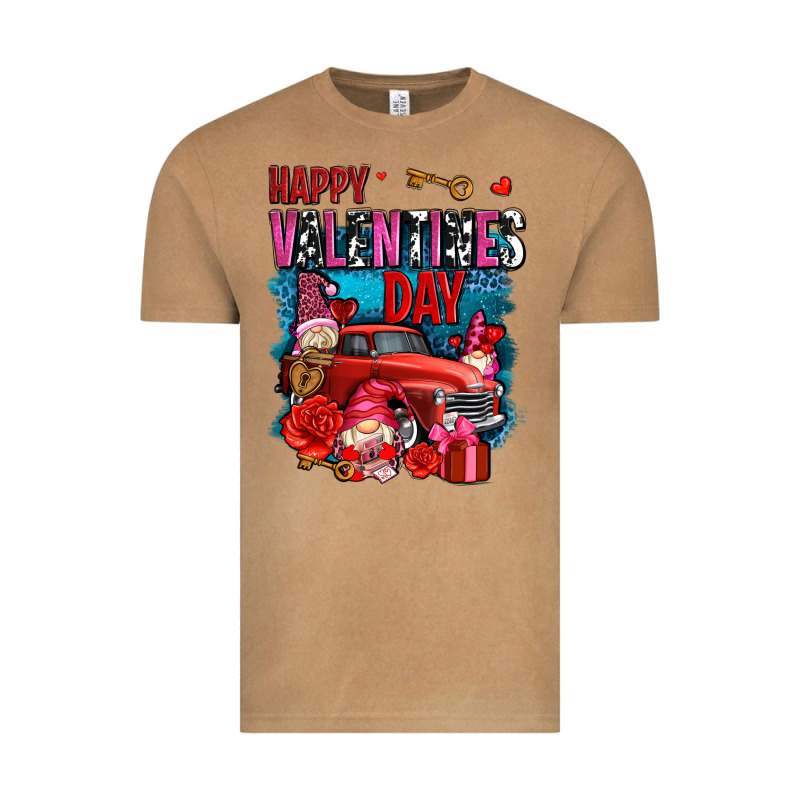 Happy Valentines Day With Gnomes And Truck Olivia Vintage Tee by OliviaCreatesArt | Teevron