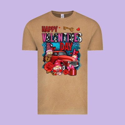 Happy Valentines Day With Gnomes And Truck Olivia Vintage Tee Designed By Oliviacreatesart