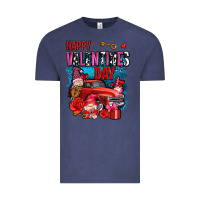 Vintage Denim happy valentines day with gnomes and truck olivia Vintage Tee - OliviaCreatesArt