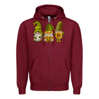 Burgundy sunflower gnomies Zipper Hoodie - BarkalooDesign