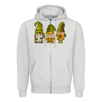 Dove Grey sunflower gnomies Zipper Hoodie - BarkalooDesign