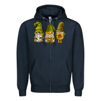 Navy sunflower gnomies Zipper Hoodie - BarkalooDesign