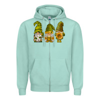 Seafoam sunflower gnomies Zipper Hoodie - BarkalooDesign