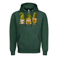Sports Green sunflower gnomies Zipper Hoodie - BarkalooDesign