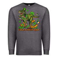 Charcoal Heather shamrockscrusher t rex and horseshoe Premium Sweatshirt - AdoDesignShop