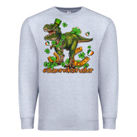 Heather Grey shamrockscrusher t rex and horseshoe Premium Sweatshirt - AdoDesignShop