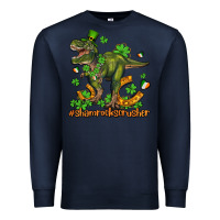 Navy shamrockscrusher t rex and horseshoe Premium Sweatshirt - AdoDesignShop
