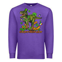 Purple shamrockscrusher t rex and horseshoe Premium Sweatshirt - AdoDesignShop
