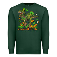 Sports Green shamrockscrusher t rex and horseshoe Premium Sweatshirt - AdoDesignShop