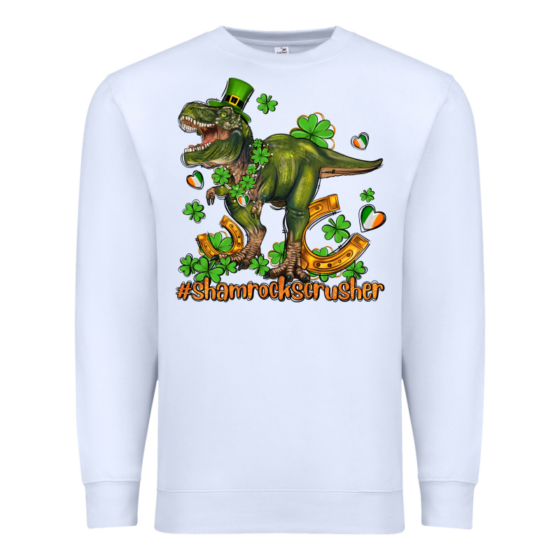 Shamrockscrusher T Rex And Horseshoe Premium Sweatshirt by AdoDesignShop | Teevron