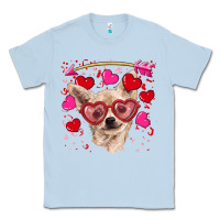 Dusty Blue valentine's day  chihuahua Classic Tee - RanaPortraitStore