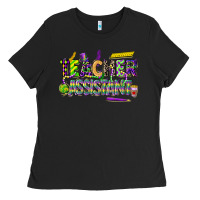 Black mardi gras teacher assistant Ladies Tee - CowGirlArtShop