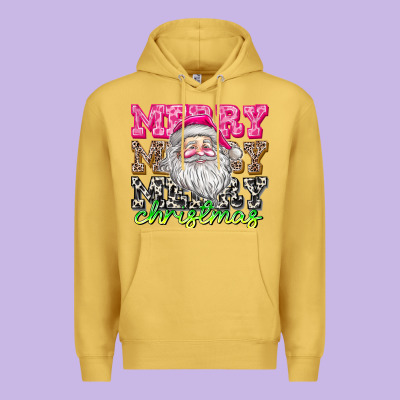 Merry Merry Merry Christmas Premium Hoodie Designed By Cowhidedigitalart