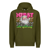Army Green merry merry merry christmas Premium Hoodie - CowhideDigitalArt