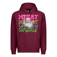 Burgundy merry merry merry christmas Premium Hoodie - CowhideDigitalArt