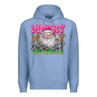 Colony Blue merry merry merry christmas Premium Hoodie - CowhideDigitalArt