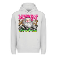 Dove Grey merry merry merry christmas Premium Hoodie - CowhideDigitalArt
