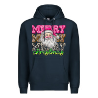 Navy merry merry merry christmas Premium Hoodie - CowhideDigitalArt