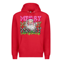 Red merry merry merry christmas Premium Hoodie - CowhideDigitalArt