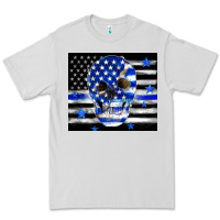 Dove Grey police flag patriotic skull Premium Tee - TumblerDesignByShophia
