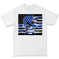 White police flag patriotic skull Premium Tee - TumblerDesignByShophia