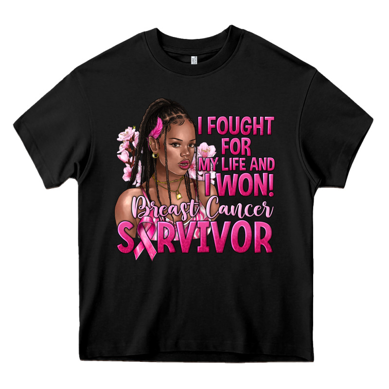 I Fought For My Life And I Won Afro Woman Heavy Core Tee by NancyCooperArtShop | Teevron