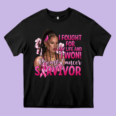 I Fought For My Life And I Won Afro Woman Heavy Core Tee Designed By Nancycooperartshop