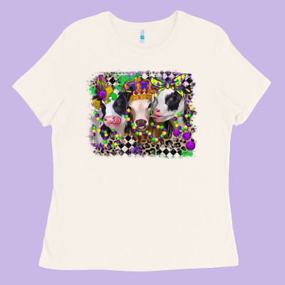 Mardi Gras Heifers Ladies Tee Designed By Cowgirlartshop
