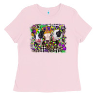 Bubblegum Pink mardi gras heifers Ladies Tee - CowGirlArtShop