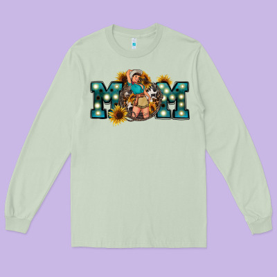 Western Mom Mother's Day Long Sleeve Tee Designed By Fadigitalartstudio