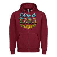 Burgundy blessed yaya Zipper Hoodie - BarkalooDesign