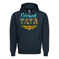 Navy blessed yaya Zipper Hoodie - BarkalooDesign